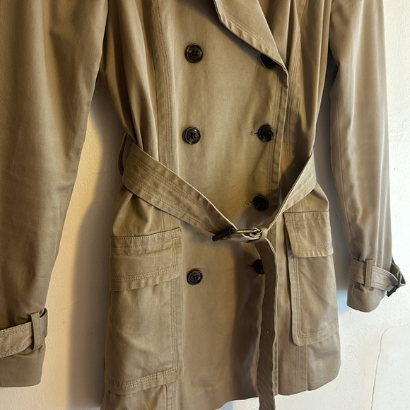 Zara Basic Trench Coat Medium Length Size S - Picture 3 of 7